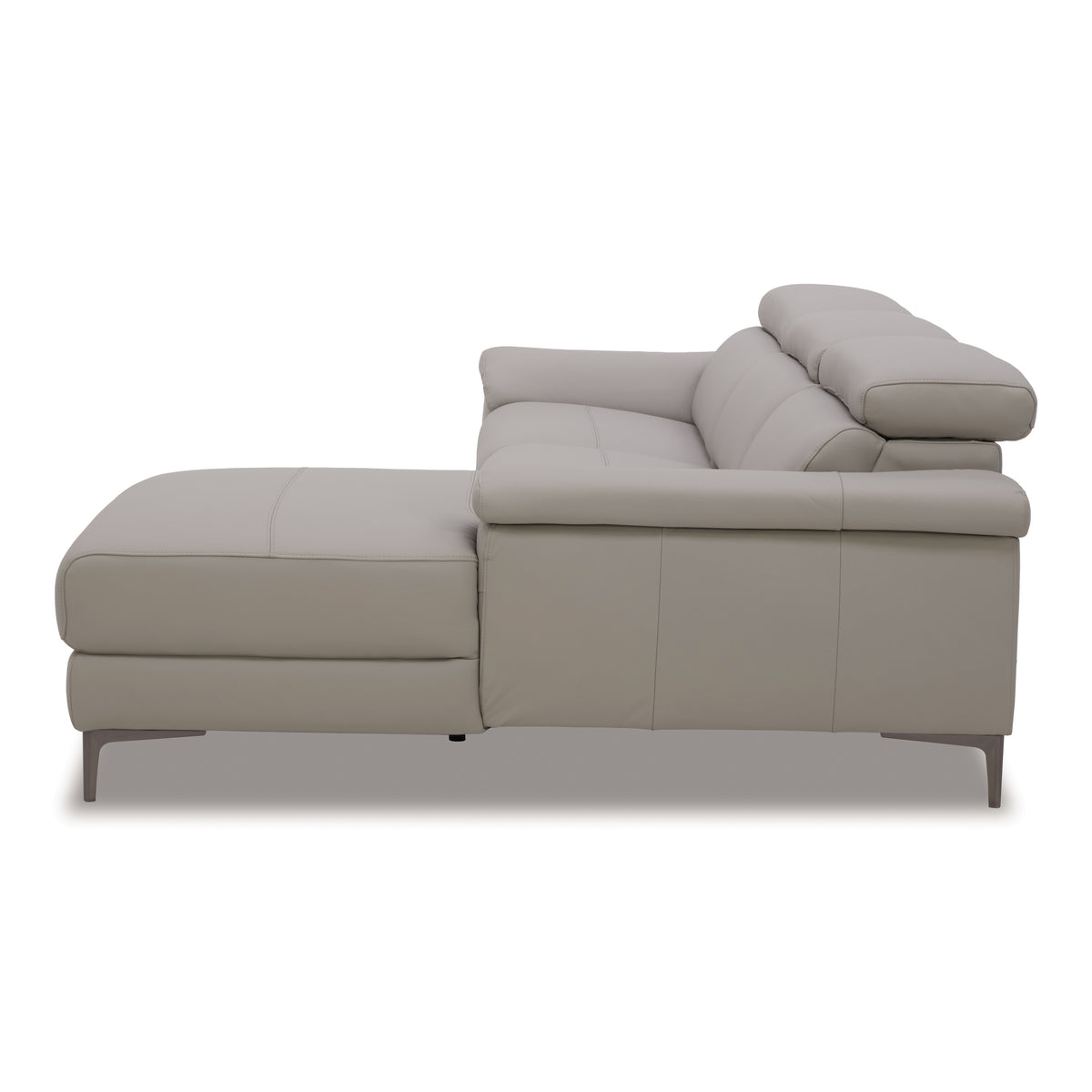 Meidas - Modern Light Grey Leather Sectional Sofa + 2 Recliners - Right Facing Chaise by VIG Furniture - View 4