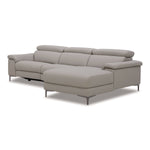 Meidas - Modern Light Grey Leather Sectional Sofa + 2 Recliners - Right Facing Chaise by VIG Furniture - View 5