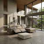 Meidas - Modern Light Grey Leather Sectional Sofa + 2 Recliners - Right Facing Chaise by VIG Furniture - View 17