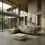 Meidas - Modern Light Grey Leather Sectional Sofa + 2 Recliners - Left Facing Chaise by VIG Furniture - View 2