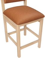 Roundhill - Faux Leather Counter Stool - Natural Frame