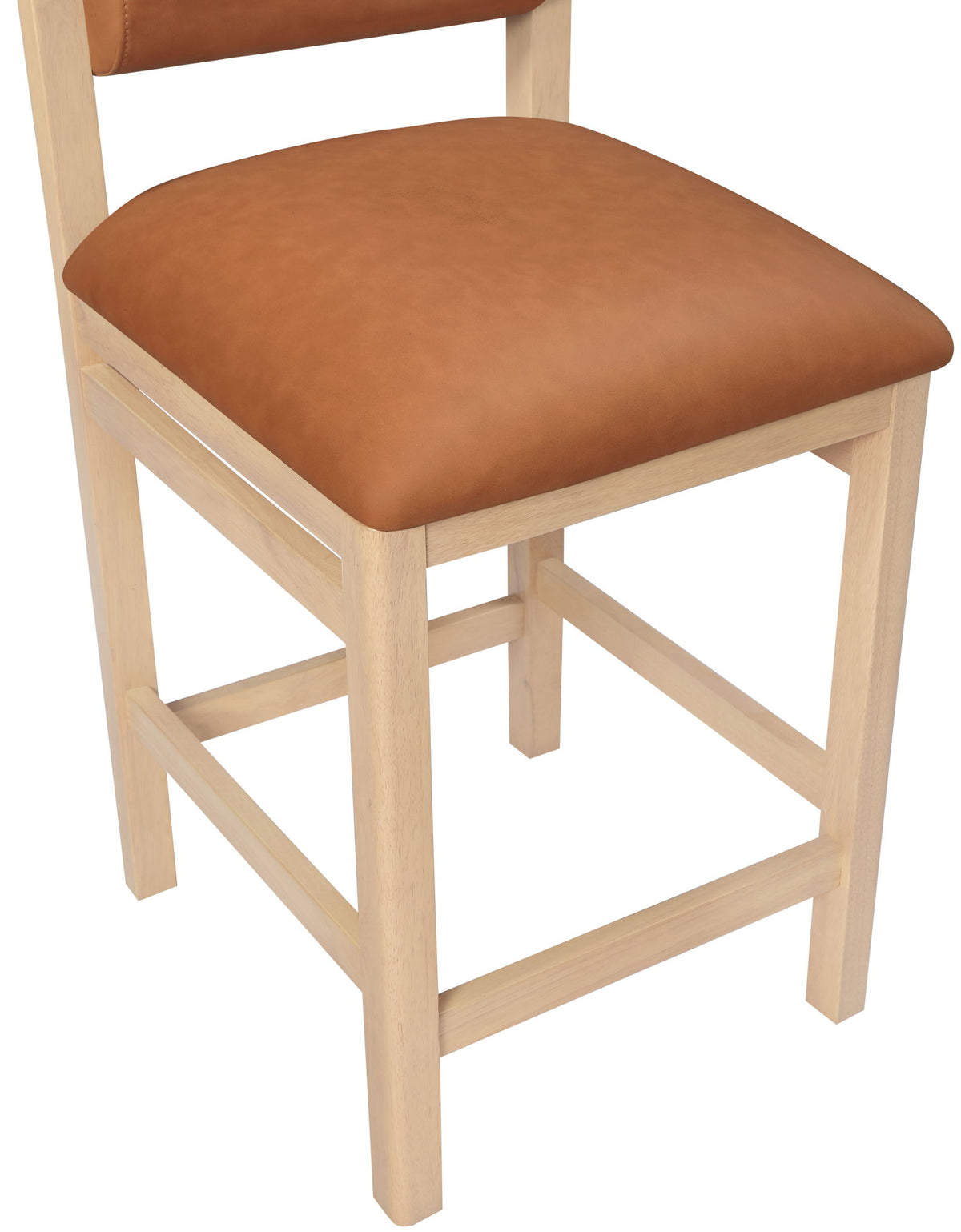 Roundhill - Faux Leather Counter Stool - Natural Frame