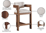 Sacha - Linen Stool With Brown Base