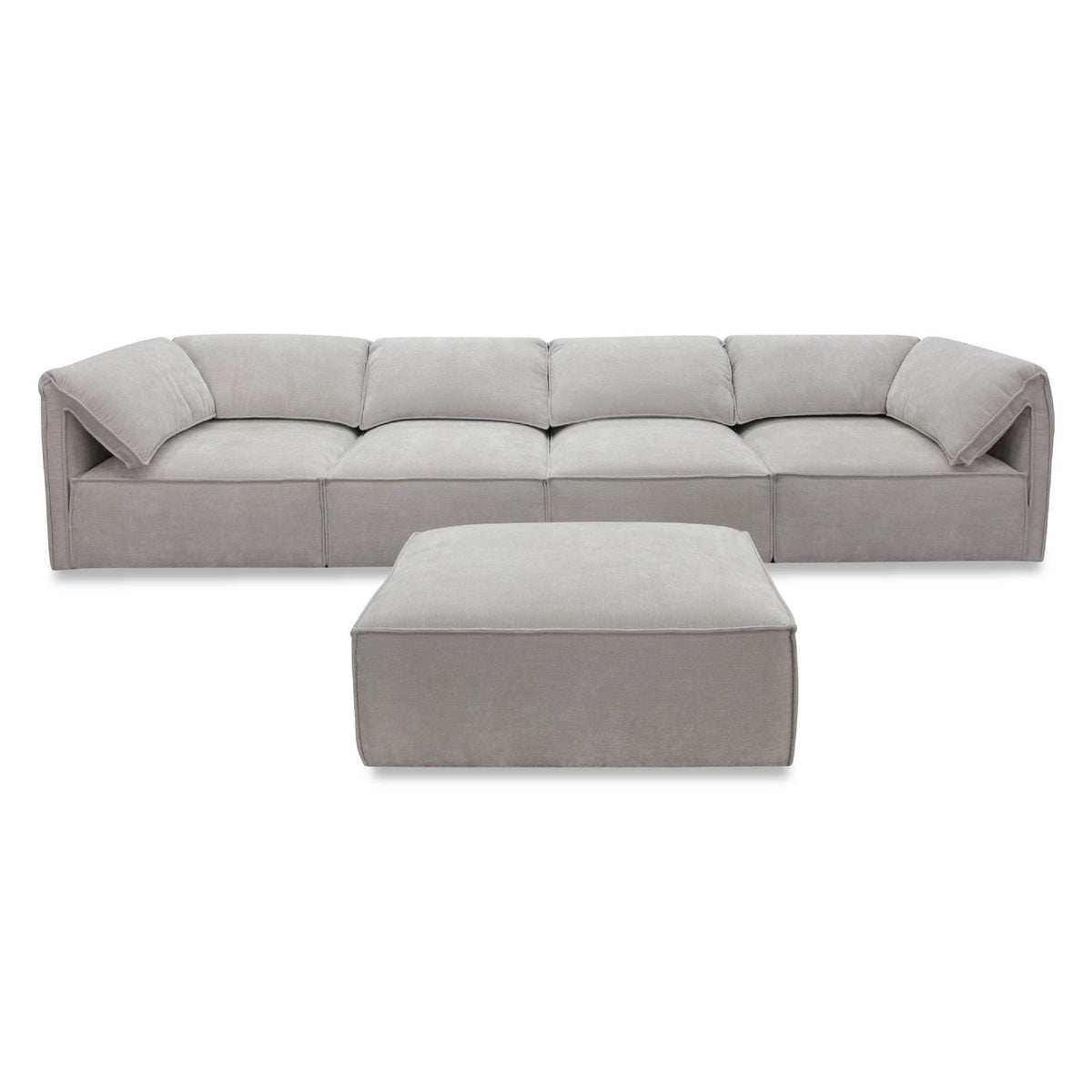 Gene - Modern Light Grey Fabric Modular Sectional Sofa-5-Piece Sectional by VIG Furniture - View 3