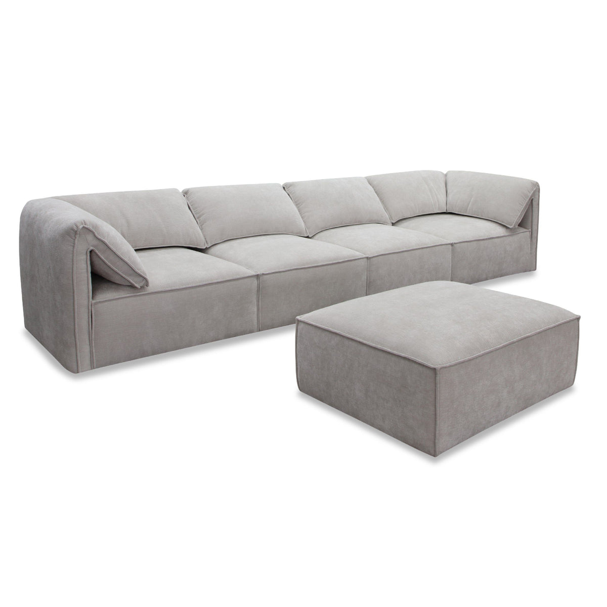 Gene - Modern Light Grey Fabric Modular Sectional Sofa-5-Piece Sectional by VIG Furniture - View 4