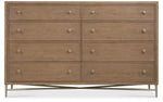 Sonnet - Eight-Drawer Dresser - Dark Gray / Light Brown