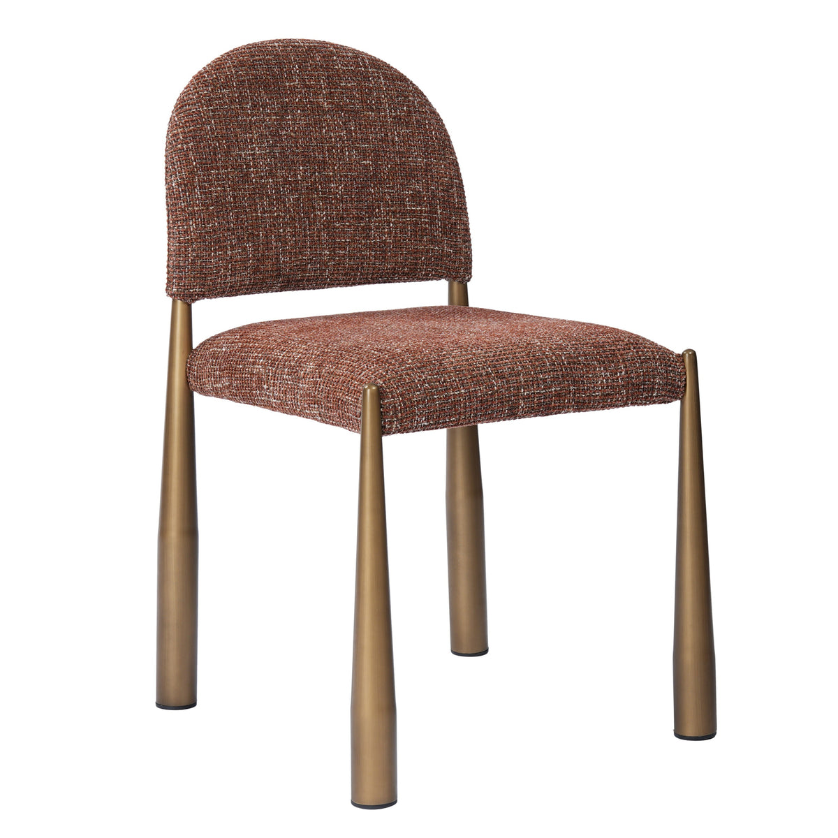 Nouveau Zagros - Modern Brick Red Fabric + Antique Brass Dining Chair (Set of 2) by VIG Furniture - View 1