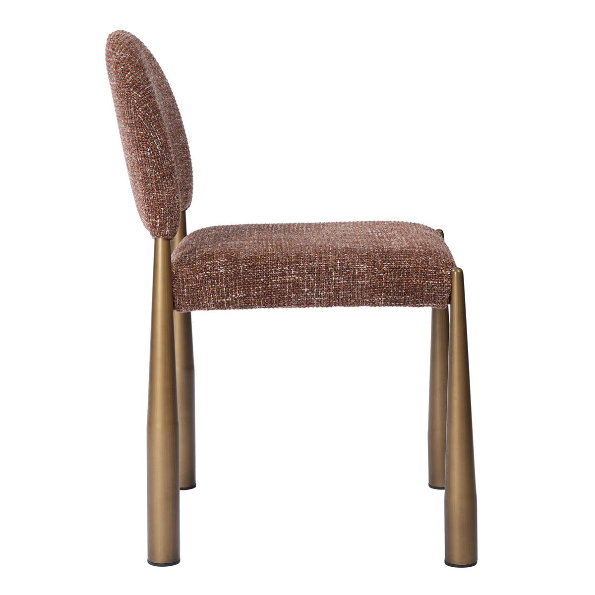 Nouveau Zagros - Modern Brick Red Fabric + Antique Brass Dining Chair (Set of 2) by VIG Furniture - View 2