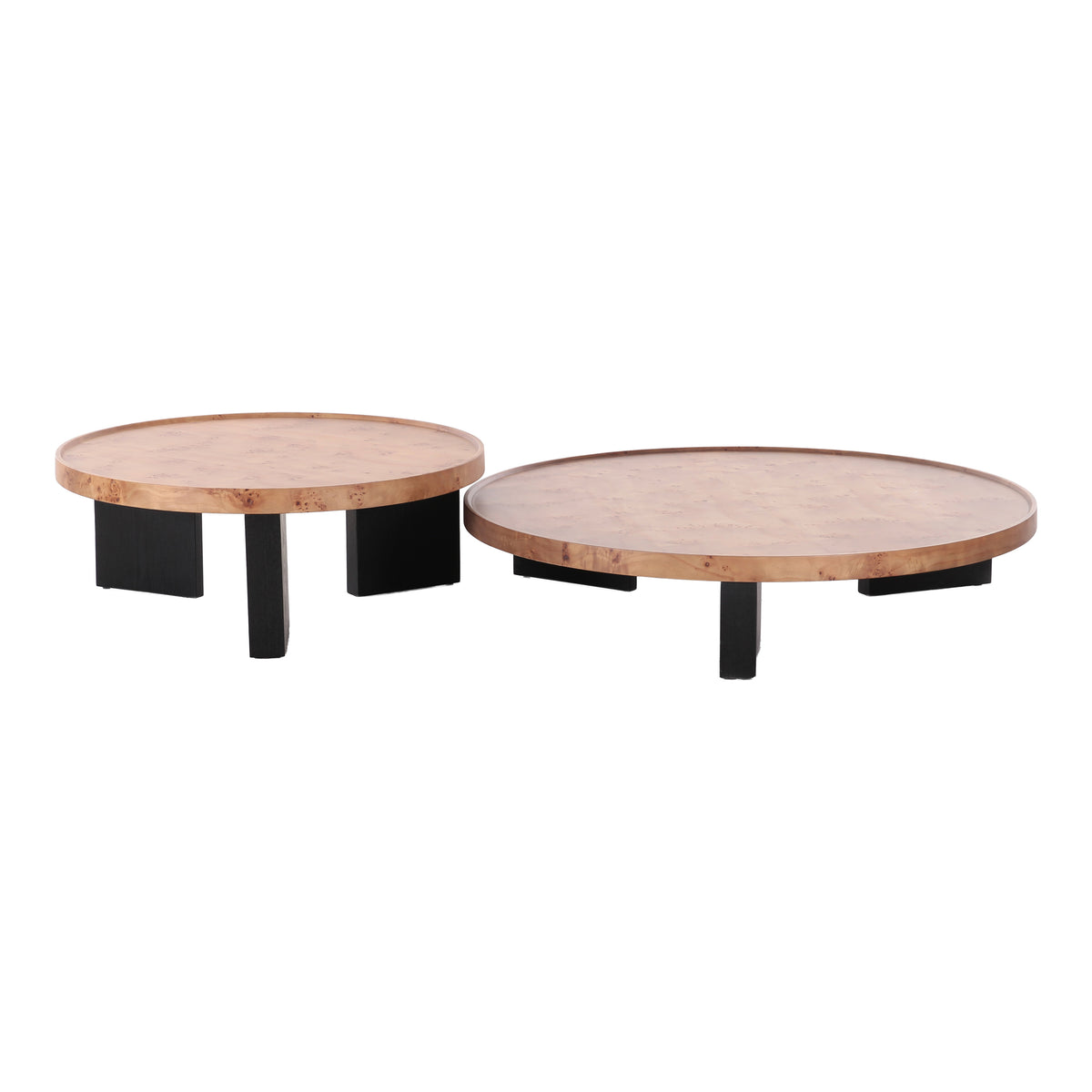Nouveau Reza - Modern Burl + Black Nesting Coffee Table Set by VIG Furniture - View 1