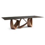 Nouveau Dollemore - Modern Brown Wave Glass + Walnut Dining Table by VIG Furniture - View 3