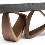 Nouveau Dollemore - Modern Brown Wave Glass + Walnut Dining Table by VIG Furniture - View 5