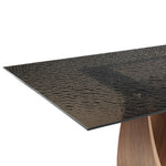Nouveau Dollemore - Modern Brown Wave Glass + Walnut Dining Table by VIG Furniture - View 4