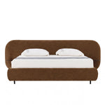 Nouveau Braun - Modern Brown Fabric Bed w/ Glass Tables by VIG Furniture - View 1