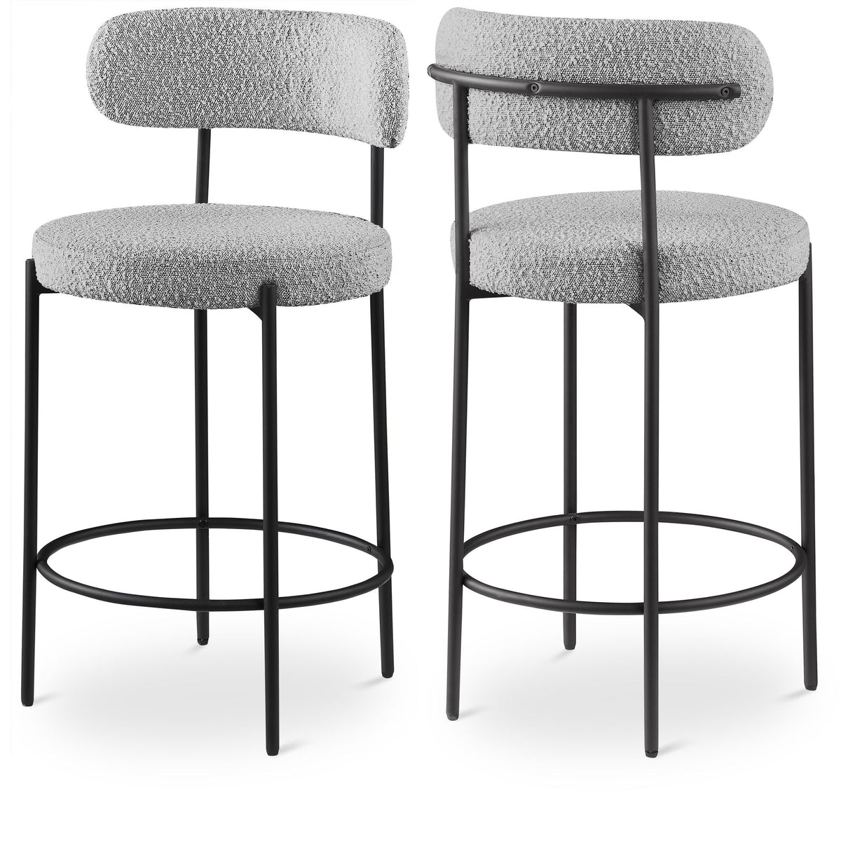 Beacon - Boucle Fabric Stool (Set of 2)