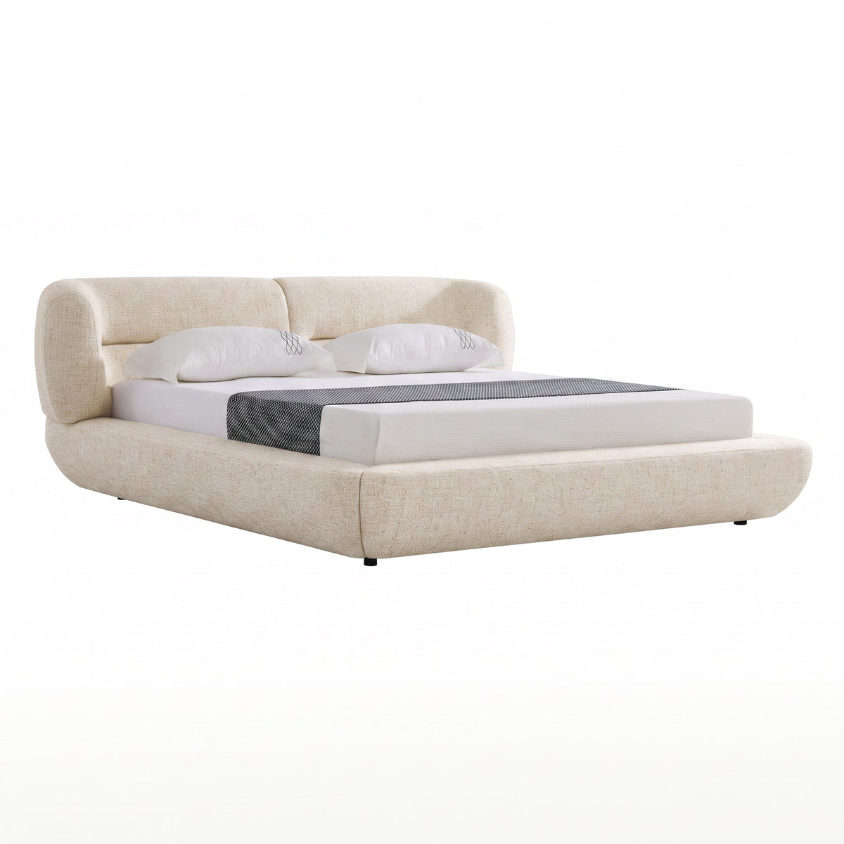 Eastern King Nouveau Pasha - Modern Cream Fabric Bed by VIG Furniture - View 2