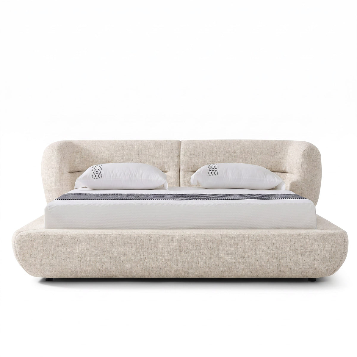 Eastern King Nouveau Pasha - Modern Cream Fabric Bed by VIG Furniture - View 1