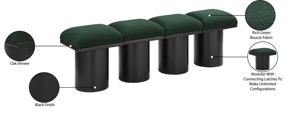 Pavilion - 4 Piece Modular Bench With Black Base
