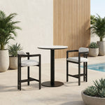 Jazmin - 3-Piece Outdoor Counter Height Bistro Dining Set - White / Black