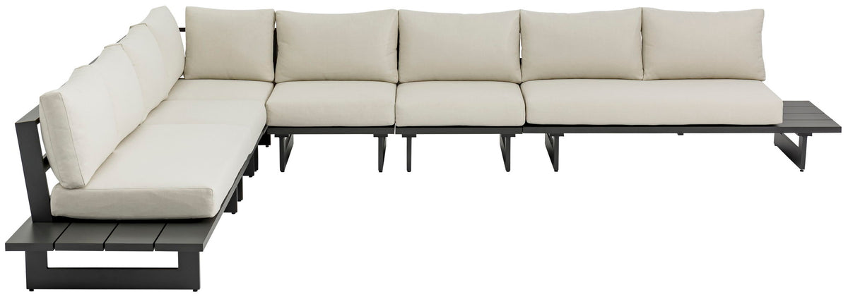 Maldives - 6 Piece Water Resistant Outdoor Patio Modular Sectional With Gray Base