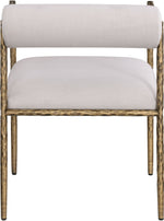 Axis - Linen Textured Beige Fabric Upholstered Dining Chair (Set of 2)