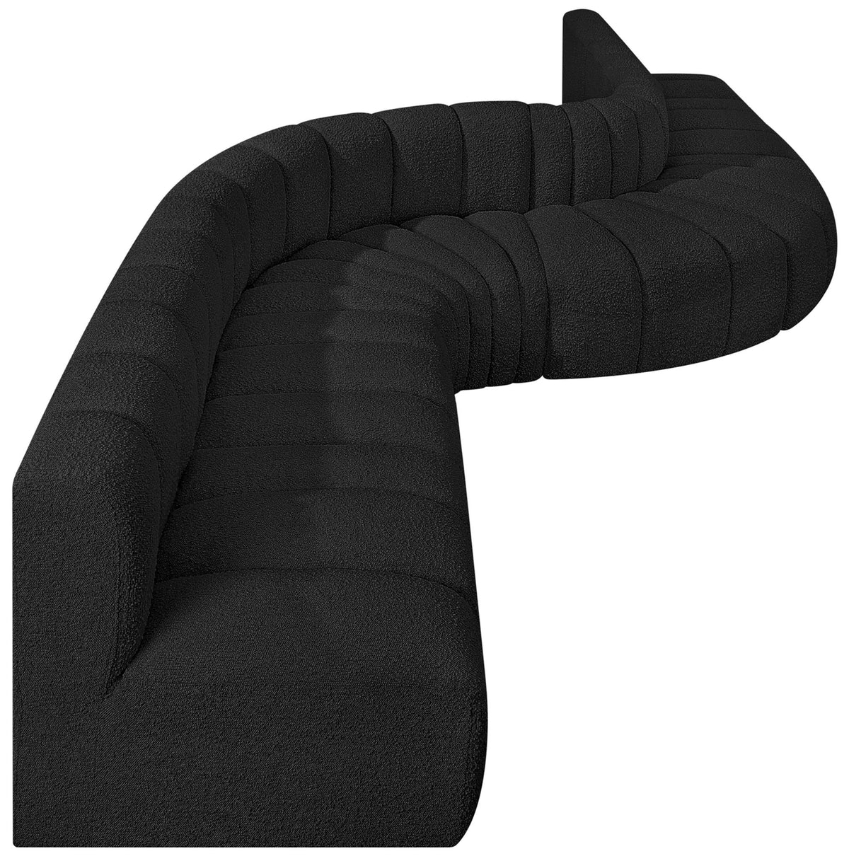 Arc - Boucle Fabric 8 Piece Curved Modular Sofa