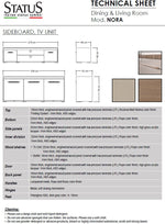 Nora - 3 Door Buffet - Beige / Light Brown