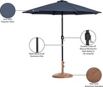 Fiji - Aluminum Patio Umbrella With Round Teak And Black Base