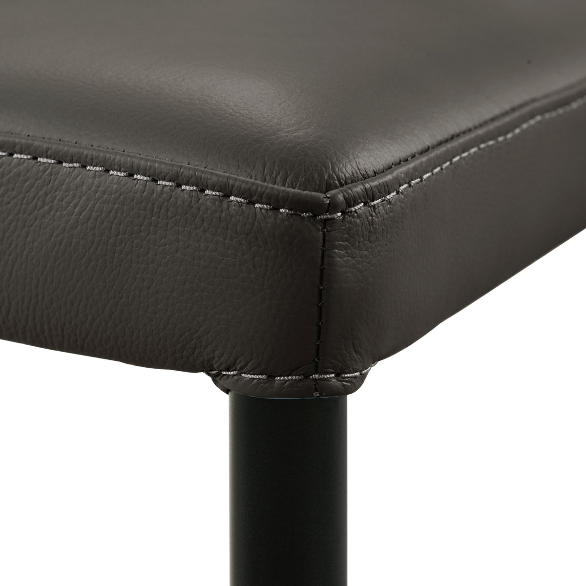 Meriam - Full Back Top Grain Leather Upholstered Metal Dining Chairs (Set of 2)
