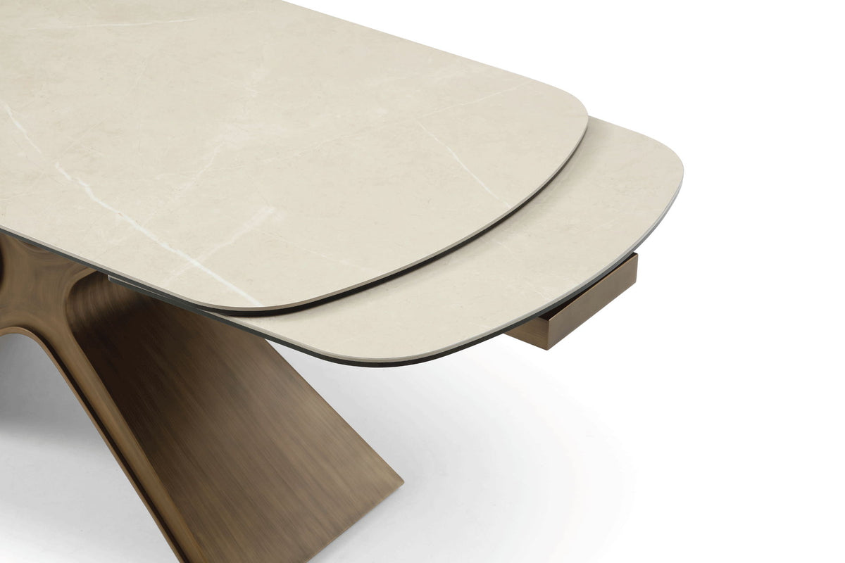 9368 - Dining Table With Extensions - Taupe