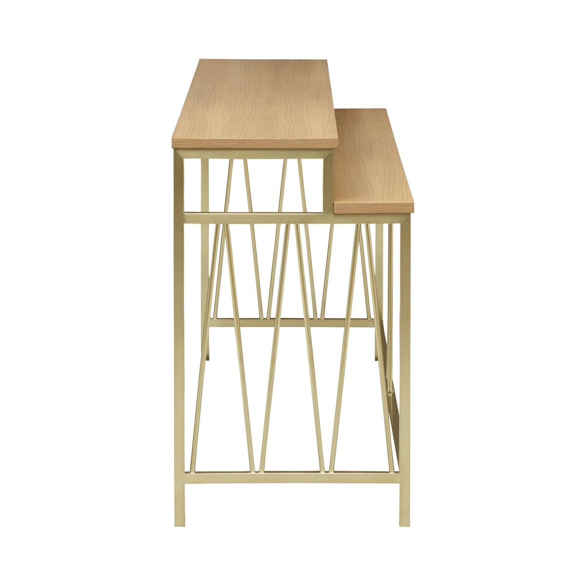 Santorini - 72" Rectangle Wood Console Table - Natural / Brando Brass