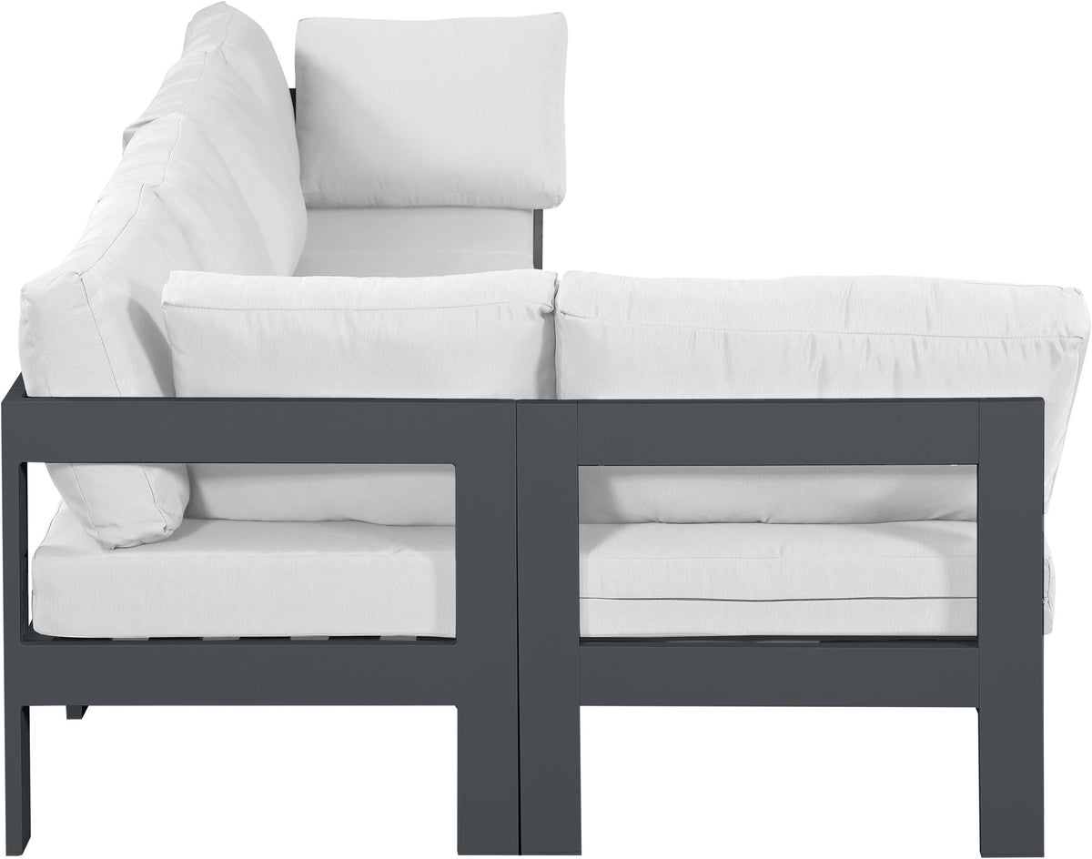 Nizuc - Outdoor Patio 5 Piece Modular Sectional With Gray Frame