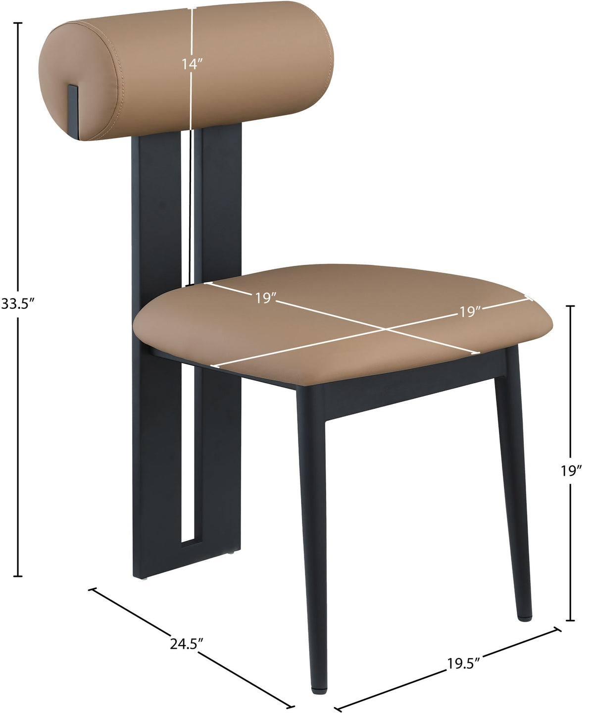 Dario - Faux Leather Dining Chair With Black Frame (Set of 2)