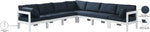 Nizuc - Outdoor Patio 7 Piece Modular Sectional With White Frame