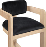 Sacha - Velvet Stool With Natural Base