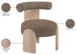 Calder - Linen Textured Fabric Upholstered Accent Chair - Painted Natural Base