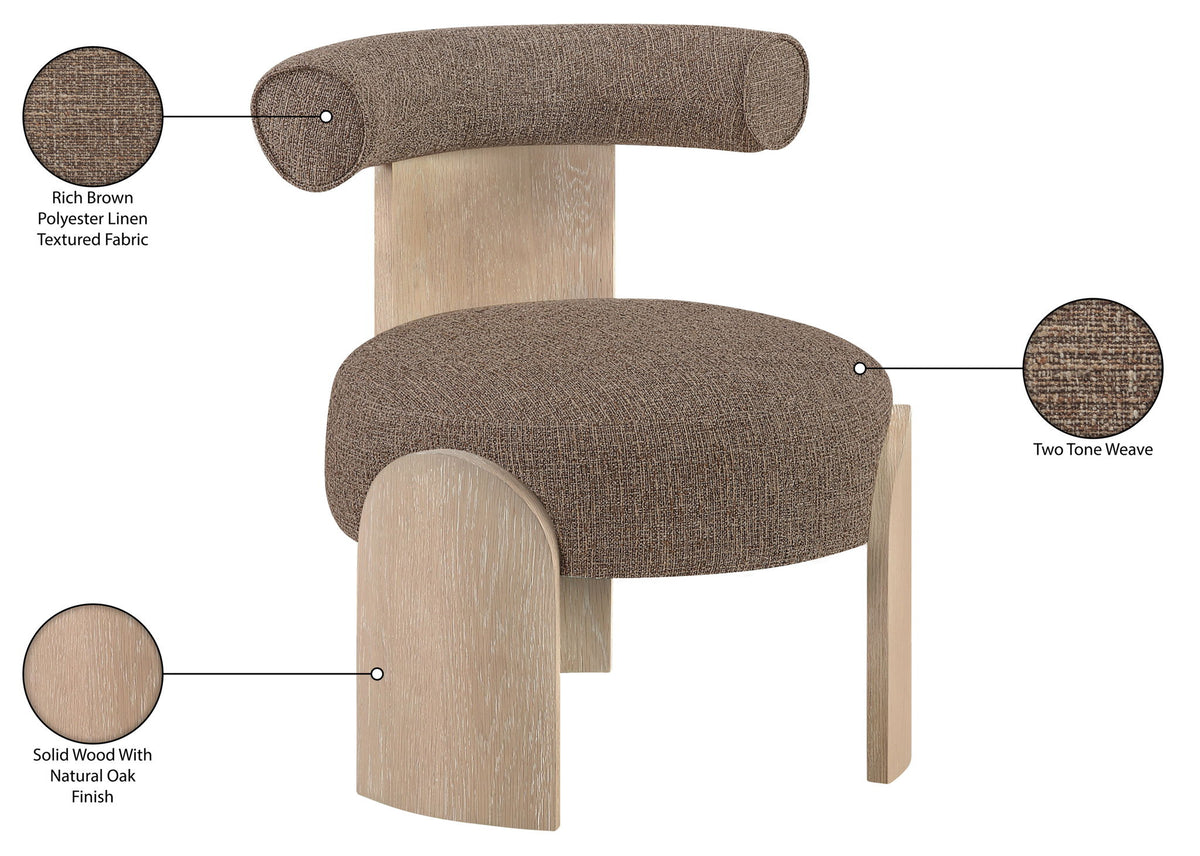 Calder - Linen Textured Fabric Upholstered Accent Chair - Painted Natural Base