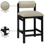 Roundhill - Faux Leather Counter Stool - Black Frame