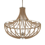 Lovelock - 4 Light Rope Empire Chandelier - Light Brown