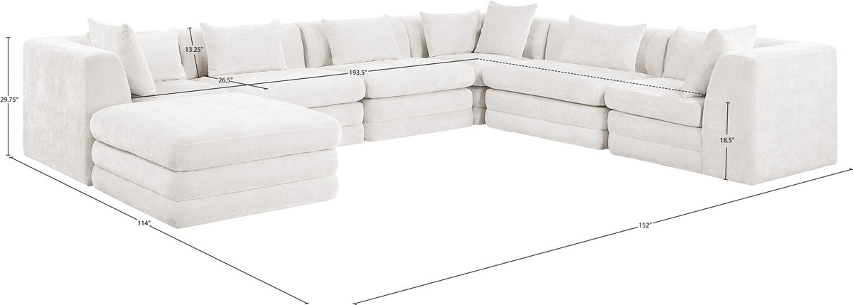 Stellar - 7 Piece Chenille Fabric Upholstered Modular Sectional