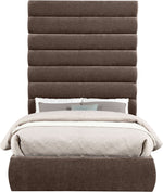 Adam - Chenille Fabric Bed With 89" Headboard