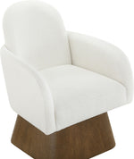 Marlowe - Linen Textured Fabric Upholstered Swivel Accent Chair - Stained Brown