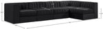 Rummi - Velvet Performance Fabric Upholstered 5 Piece Modular Sectional, L-Shaped (Right)