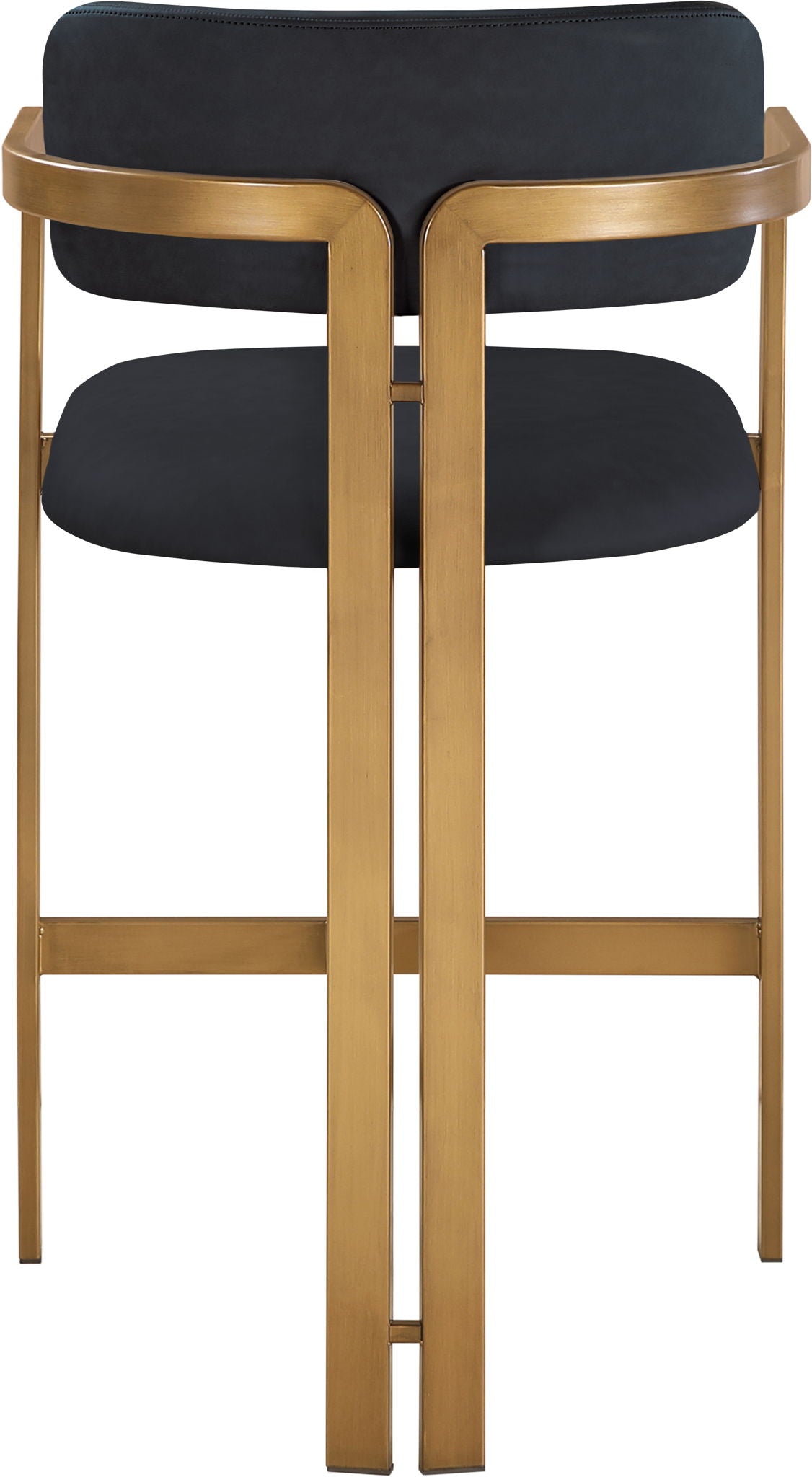 Aurum - Vegan Leather Upholstered Counter Stool With Brushed Brass Base