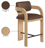 Cedra - Velvet Performance Fabric Upholstered Counter Stool - Natural Frame