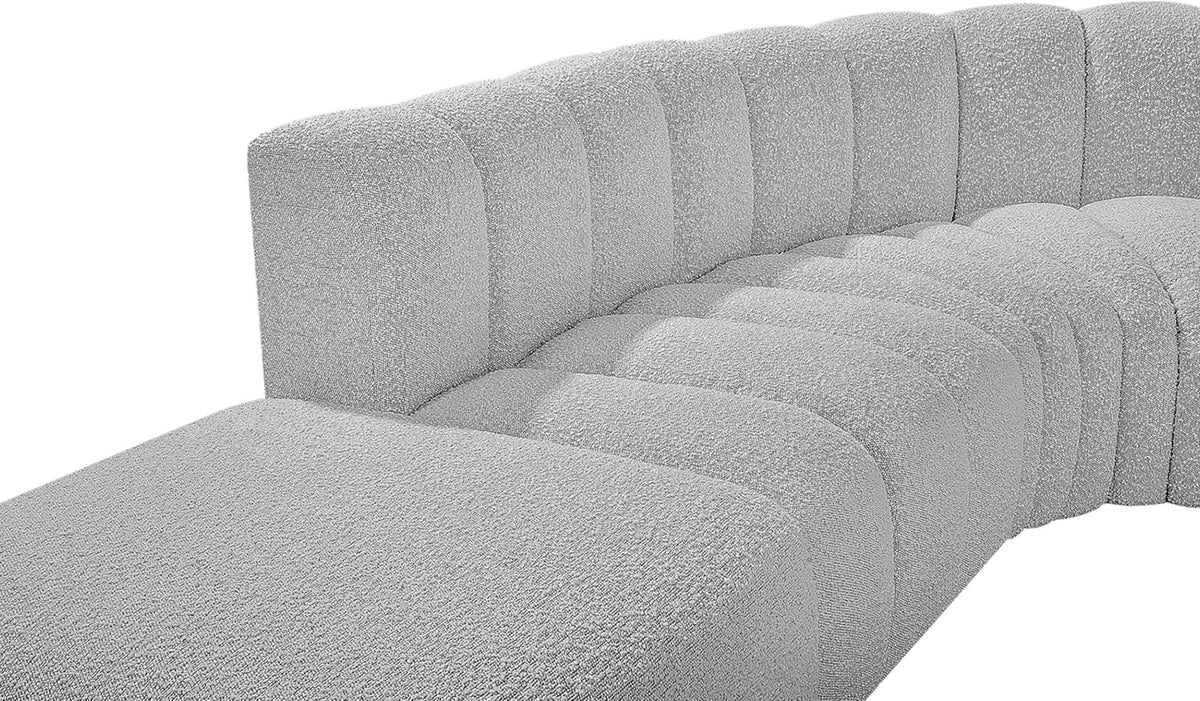 Arc - Boucle Fabric 5 Piece Corner Modular Sofa