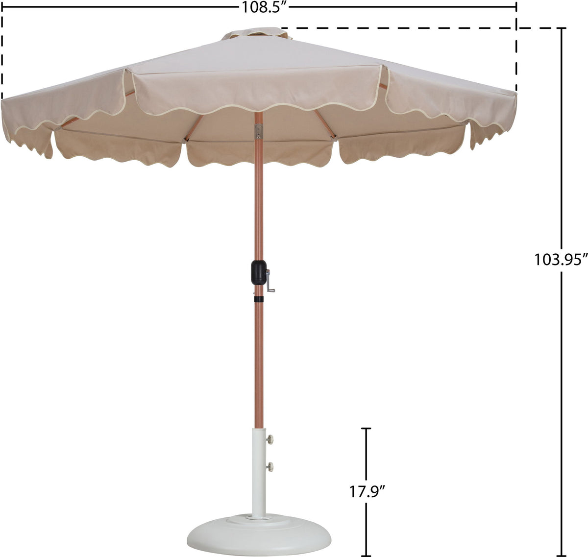 Amalfi - Patio Umbrella - White Base / Light Brown Pole