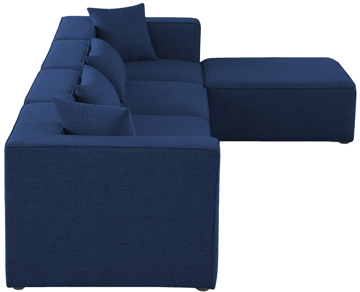 Cube - Linen 5 Piece Modular Sectional With Chaise