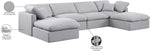 Indulge - Linen 6 Piece Modular Double Chaise Sectional