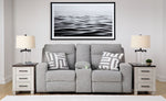 Biscoe - Power Reclining Loveseat With Console /Adj Headrest - Pewter