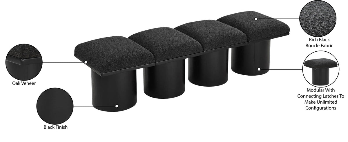 Pavilion - 4 Piece Modular Bench With Black Base